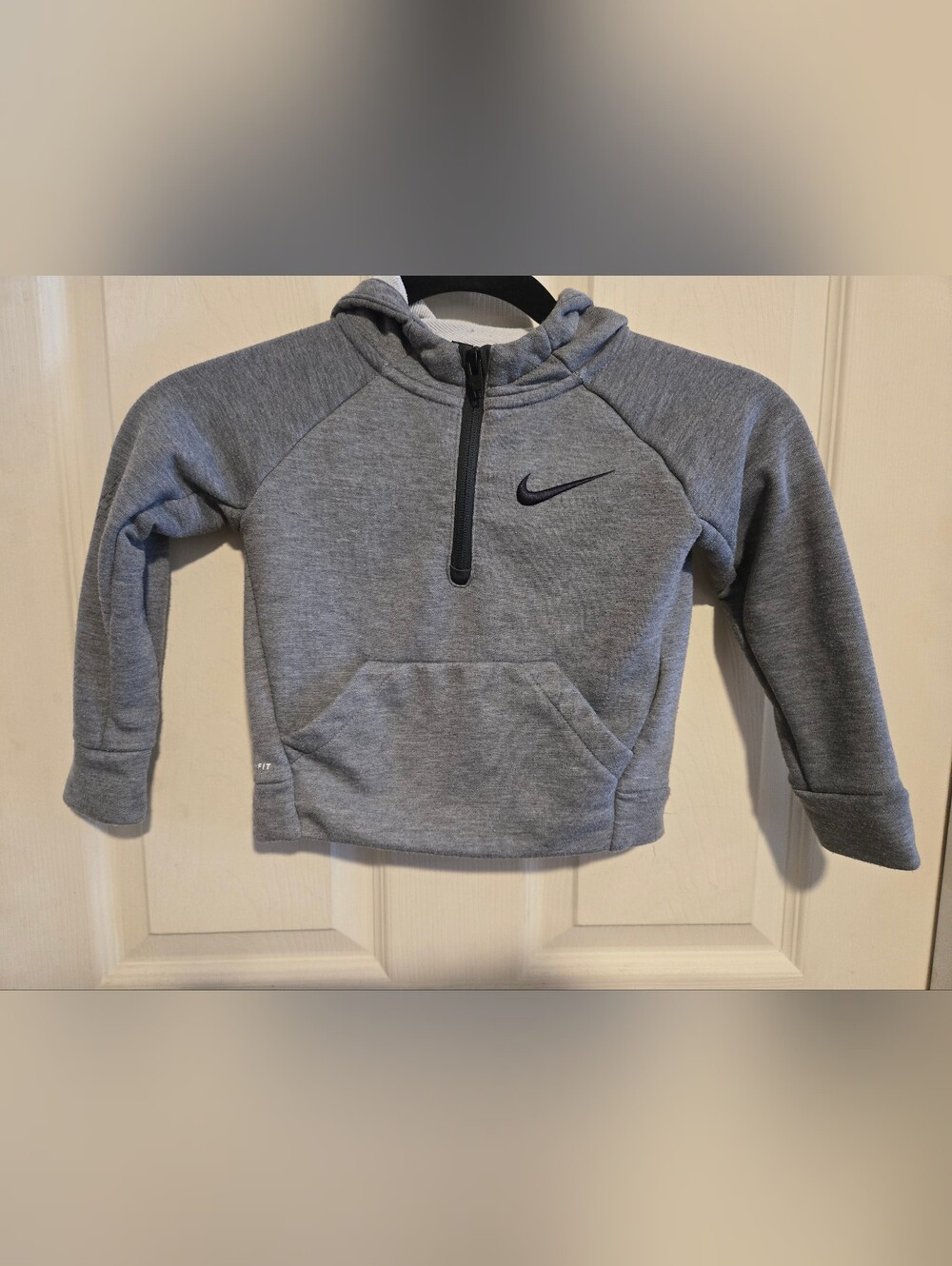 Nike Youth Gray Half-Zip Hooded Sweatshirt